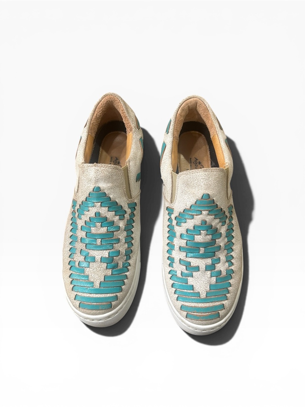 Agave Sky Dakota Leather Slip-On Sneakers Turquoise Women’s Size 11 - Picture 10 of 13